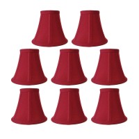 Mestar Decor 8Pack Mini Bell Candelabra Lamp Shade Lampshade 5H Clip On Style8Pcs For Chandeliers Burgundy Color