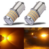 Ibrightstar Newest 9-30V Super Bright Low Power 1156 1141 1003 Ba15S Led Bulbs With Projector Replacement For Turn Signal Lights, Amber Yellow