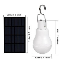 Abzxt Solar Powered Lamp Portable Led Bulb Lights Solar Energy Panel Led Lighting For Camp Tent Night Fishing Emergency Lights Flash 350Lm(Pack Of 2)