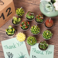 Aixiang 12Pcs Cactus Candles Succulent Candles Wedding Party Favors For Guests Bridal Shower Candles Favors Housewarming Favo