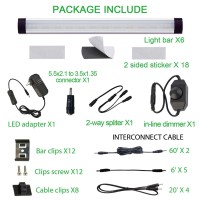 Aiboo Led Under Counter Light Rigid Bar Kit Plug In Corded Under Cabinet Lighting With 12V Led Dimmable Switch For Counter Shel