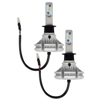 This H1 LED Replacement Headlight Kit is extremely bright providing the additional light needed on dark nights The voltage and current monitoring circuits are inside the compact radial heatsink housing and protected from the elements