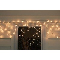 150-Count Clear Mini Icicle Christmas String Lights - 8.75 Ft White Wire