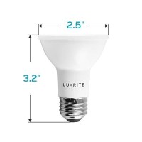 Luxrite Par20 Led Dimmable Bulb, 50W Equivalent, 5000K Bright White, 6.5W Led Spotlight Bulb, 460 Lumens, Energy Star & Ul Listed, E26 Standard Base, Damp Location - Indoor/Outdoor (4 Pack)