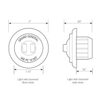 DescriptionGrand General 114 dual function mini pushin wide angle LED light is a great versatile choice for trucks towing trailers ATVs UTVs RVs and more Leds are brighter and have lower amperage draw making it possible to add more lighting without upgrad