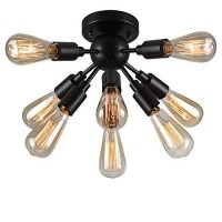 Warehouse Of Tiffany C1706-8 Juvan 8-Light Ceiling Lamp Antique Bronze Includes 8 Ediison Bulbs, 21