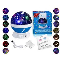 Belun Stars Night Light For Kids, Universe Night Light Projection Lamp, Romantic Star Christmas Birthday Space Projector Lamp For Bedroom(Blue)