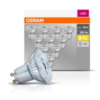 Osram Base Par16 Led Reflector Lamp, Glass, Warm White, Gu10, 4.3 W, Set Of 10