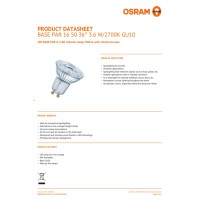 Osram Base Par16 Led Reflector Lamp, Glass, Warm White, Gu10, 4.3 W, Set Of 10