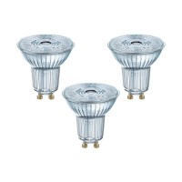 Osram Base Par16 Led Reflector Non-Dimmable Lamp, Glass, Warm White, Gu10, 4.3 W, Set Of 3