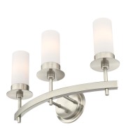 Westinghouse 6327300 Roswell One-Light Indoor Wall Fixture, Brushed Nickel Finish With Frosted Opal Glass