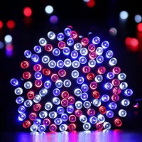 Flacchi Solar String Lights Patriotic String Lights, Red White Blue String Lights Corresponding With Star-Spangled Banner, Holiday Lights For Xmas, Party Decor