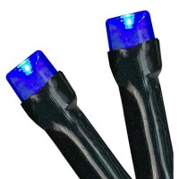 Northlight 20 Battery Operated Blue Led Wide Angle Christmas Lights - 9.5 Ft Green Wire