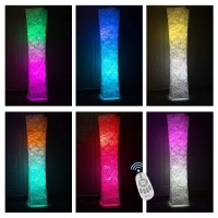 Soft Light Floor Lamp 52 Leonc Twist Rgb Color Changing Tyvek Fabric Shade Dimmable Remote Control And 2 Smart Led Bulbs For