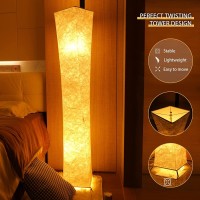 Leonc Design Soft Light Floor Lamp, 52 Inch Leonc Twist Tower Morden Slim Rgb Color Changing Led Tyvek Fabric Shade Dimmable Remote Control & 2 Smart Led Bulbs For Livingroom