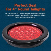 True Mods Black Rubber Grommet For Universal 4 Round Taillights Easy Installation Durable Rubber For Trailers Rv Trucks