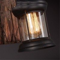 Wall Lamp E27 Wood Retro Indoor Lighting Rustic Wall Lamp Living Room Bedroom Creative Lighting For Stairwell Corridor Cafe Bar Restaurant Hotel Glass Lampshade