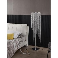 Surpars House Crystal Floor Lamp, Elegant Rain Lamp, Modern Lava Lamp For Living Room, Bedroom, Girls Room, Silver Chrome