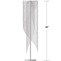 Surpars House Crystal Floor Lamp, Elegant Rain Lamp, Modern Lava Lamp For Living Room, Bedroom, Girls Room, Silver Chrome