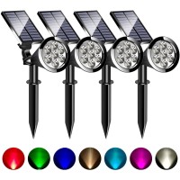 Meihong Solar Halloween Spot Lights Multi-Color, Outdoor Solar Spot Lights Color Changing, Waterproof Solar Spotights Solar Led Landscape Lights (Changing Color & Fixed Color) (Color 2 Pcs)