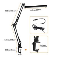 Youkoyi A16S Metal Adjustable Swing Arm Desk Lamp With Clamp, Touch Control Table Lamp With Stepless Dimming, 3 Color Modes, Memory Function Eye-Caring Desk Light For Home/Office/Work/Study/Reading