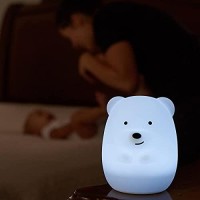 Lumipet Bear Jumbo Kids Night Light, Cute Nursery Light For Baby, Toddler, Silicone Led Lamp, Remote Operated, Usb Rechargeable Battery, 9 Available Colors, Timer Auto Shutoff