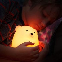 Lumipet Bear Jumbo Kids Night Light, Cute Nursery Light For Baby, Toddler, Silicone Led Lamp, Remote Operated, Usb Rechargeable Battery, 9 Available Colors, Timer Auto Shutoff