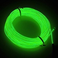 Lychee 15Ft El Wireneon Glowing Strobing Electroluminescent Light El Wirebattery Pack For Parties Halloween Decoration Green