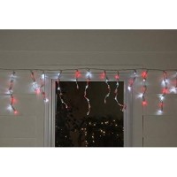 Northlight 100 Red And Pure White Led Wide Angle Icicle Christmas Lights - 5.5 Ft White Wire