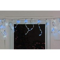 Northlight Set Of 100 Blue Led Wide Angle Icicle Christmas Lights - 5.5 Ft White Wire