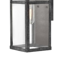 Hinkley Porter Collection Extra Small Wall Mount Lantern, 120V - Add Security To Porches, Patios & Exterior Spaces With Ultra-Durable Outdoor Lighting, Aged Zinc