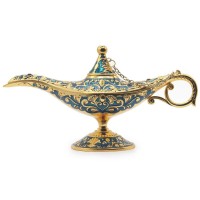 Aveson Classic Vintage Aladdin Magic Genie Costume Lamp Home Table Decoration & Gift, Golden Blue