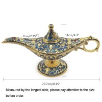 Aveson Classic Vintage Aladdin Magic Genie Costume Lamp Home Table Decoration & Gift, Golden Blue