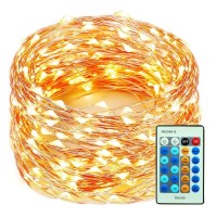 Decute 300Led 99Ft Copper Wire Christmas Fairy String Lights Dimmable With Remote Control Starry Lights With Ul Cerficated Decorative For Party Wedding Bedroom Yard Christmas Tree Warm White