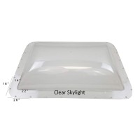 COLOR Clear There will be a small mark in middle of skylight from manufacturing process does not effect skylight all Lexan skylights will have this mark MOUNTING FLANGE DIMENSIONS 17 78 X 26 Predrilled holes For Easy Mounting STICKER ON VENT will say 14 x