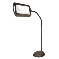 Daylight 24 402039-Brnz Full Page 8 X 10 Inch Led Illuminated Floor, Bronze Magnifier Lamp