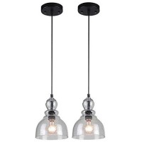 Westinghouse 6100800 Industrial One-Light Adjustable Mini Pendant With Handblown Clear Seeded Glass, Brushed Nickel Finish-2 Pack, 2-Pack, Oil Rubbed Bronze, 2 Count