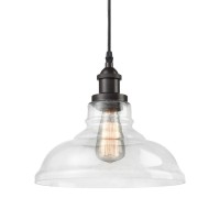 Claxy Ecopower Industrial Edison Vintage Style 1-Light Pendant Glass Hanging Light Kitchen Island Dining Pendant Lighting