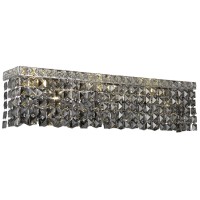 Maxime 3 Light Chrome Wall Sconce Silver Shade (Grey) Royal Cut Crystal