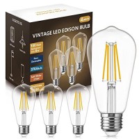 Doresshop Vintage Led Edison Bulb 100W Equivalent, 8W St64(St21) Led Filament Light Bulb, Warm White 2700K, E26 Base Squirrel-Cage Antique Lamp For Home Decor, Reading Room, Non-Dimmable, 4Pack