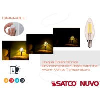 Satco 4.5W B11 Candelabra Base Led Replacement Lamp (Pack Of 6)-3.75 Inches Length And 1.25 Inches Wide