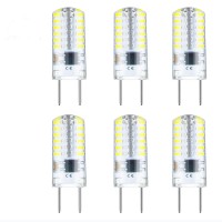 Leke G8 Bulb T4 G8 Bi Pin Led Bulb 2.5W Equivalent To G8 Halogen Bulb 20W,G8 Led Dimmable Light Bulb White 6000K,Ac 110V 120V 130V(6 Pack)