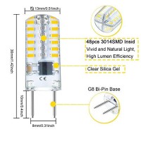 Leke G8 Bulb T4 G8 Bi Pin Led Bulb 2.5W Equivalent To G8 Halogen Bulb 20W,G8 Led Dimmable Light Bulb Warm White 3000K,Ac 110V 120V 130V(6 Pack)