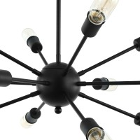 Light Society Meridia Sputnik 12-Light Chandelier Pendant, Matte Black, Mid Century Modern Industrial Starburst-Style Lighting Fixture (Ls-C172-Blk)