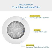 Procuru 6-Inch White Metal Shower Can Light Trim With Fresnel Glass For Wet Locations (White, 1-Pack)