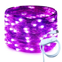 Ruichen Usb Fairy Lights 20 Ft 120 Led String Lights With Onoff Switch Waterproof Copper Wire Lights For Bedroom Wall Ceiling