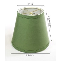 5X8X7 Empire Linen Edison Clip On Lampshade Kale Green - Perfect For Small Table Lamps, Desk Lamps, And Accent Lights -Small, Kale Green