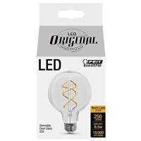 Feit 6.5-Watt Soft White (2150K) G25 Dimmable Led Clear Vintage Style Light Bulb Vintage Antique Style Light Bulb