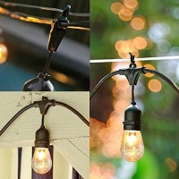 Banord Outdoor String Lights, 48Ft Patio Lights Waterproof Outdoor Lights With 2W Dimmable Led Bulbs, Black Hanging Lights For Outdoor Backyard, Garden, Deck, Porch, Gazebo, Balcony, Camping, Party