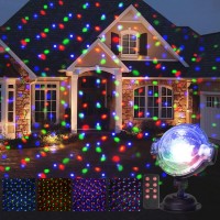 Eambrite Christmas Projector Lights With Remote, Rotating Falling Snow Projector Xmas Show Moving Points Landscape Projection Lights For House Yard Garden Club Pub Outdoor Indoor Christmas Decorations